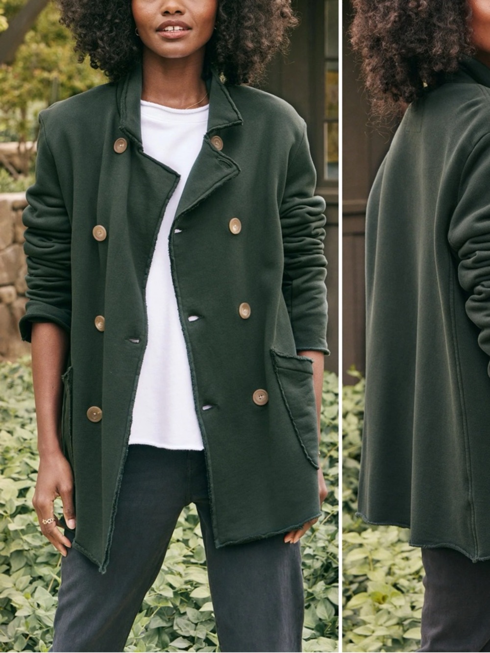 FRANK & EILEEN Belfast Double Breasted Triple Fleece Peacoat Coat Jacket \\ S